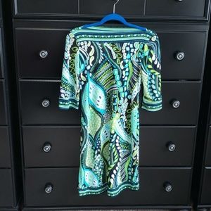 Never worn trendy dress with vibrant colors